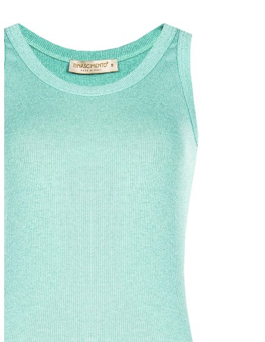 Top justo em malha canelada com fio de lurex Rinascimento