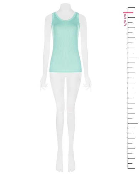 Top justo em malha canelada com fio lurex Rinascimento