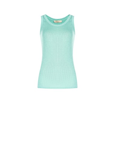 Top justo em malha canelada com fio Lurex Rinascimento