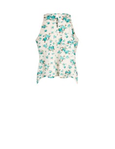 Blusa Trapézio Ampla A Quadradinhos E Rosas Rinascimento 2