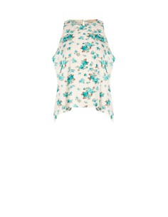 Blusa Trapézio Ampla A Quadradinhos E Rosas Rinascimento