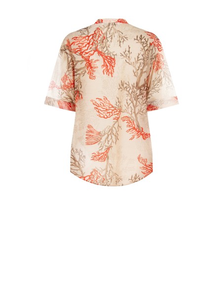 Camisa em Lyocell ultraleve sem colarinho Rinascimento
