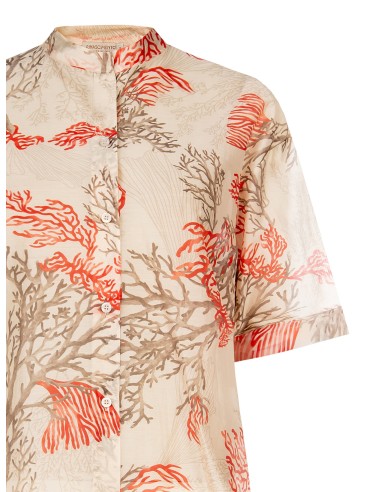 Camisa em lyocell ultraleve sem colarinho Rinascimento