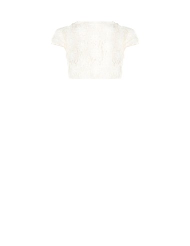 Bolero Capa para os Ombros em Tule Coberto de Flores em Relevo Rinascimento