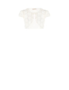 Bolero para os ombros em tule coberto com flores em relevo Rinascimento