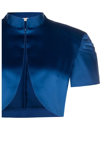 Bolero em cetim com mangas plissadas Rinascimento