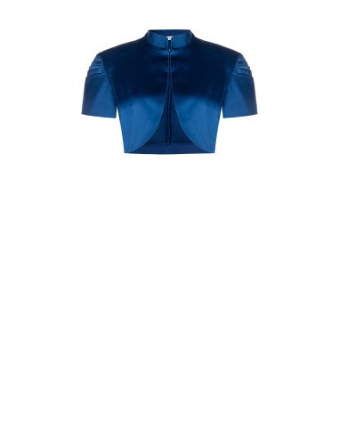 Bolero Cobre-ombros em Cetim com Mangas Plissadas Rinascimento