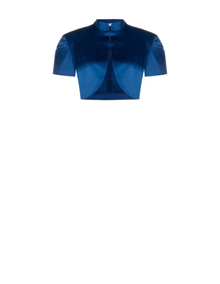 Bolero Cobre-ombros em Cetim com Mangas Plissadas Rinascimento