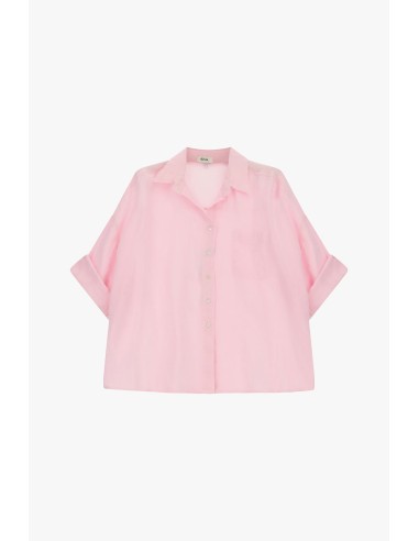 Camisa Ampla com Mangas 3/4 e Bolsinho Dixie