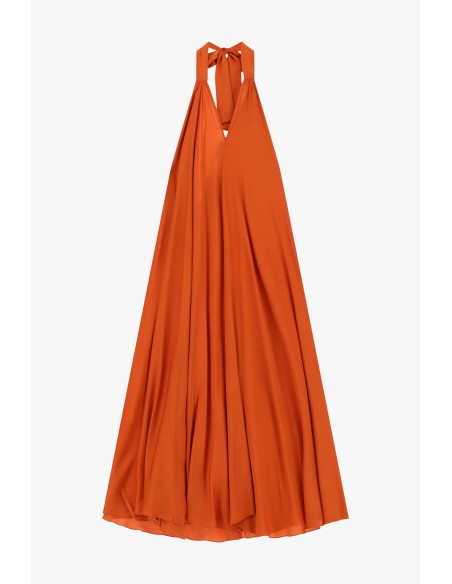 Vestido longo evasê com decote à americana Dixie