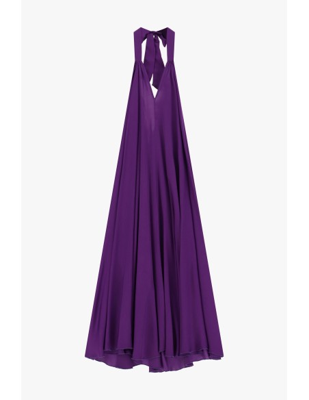 Vestido longo evasê com decote à americana Dixie