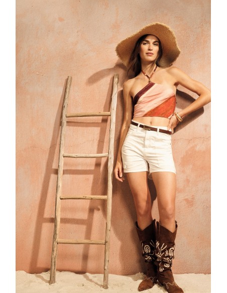 Shorts de corte regular com bolsos aplicados frontais Dixie