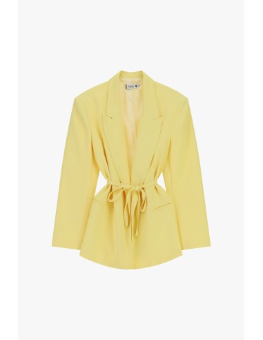 Blazer Regular Fit com Cintura Anudada e Bolsos Please