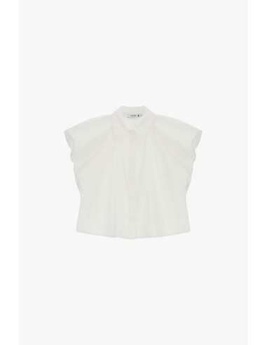 Camisa Cropped Mangas Amplas e Botões Please