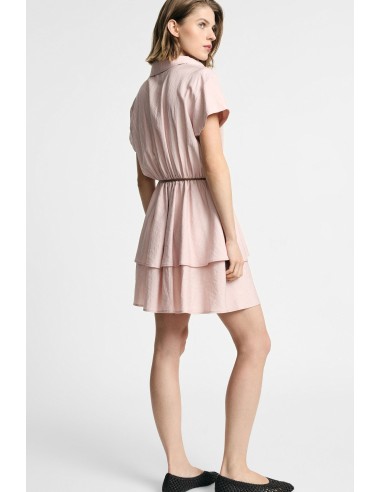 Vestido Curto Com Botões E Cinto Fino Na Cintura Por Favor