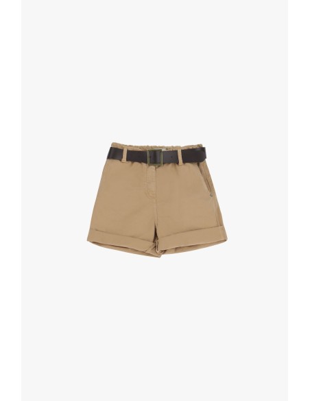 Shorts de corte regular com cintura e barra virada Please