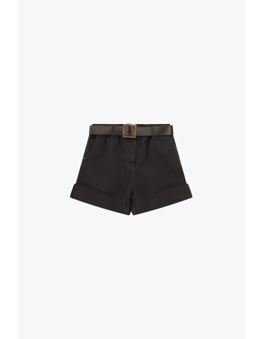 Shorts de corte regular com cintura e barra virada Please