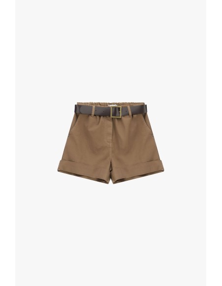 Shorts Regular-Fit com Cós e Barra Virada Please