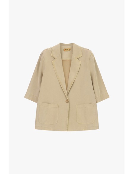 Blazer Oversize Com Bolsos Frontais E Mangas Largas Por Favor