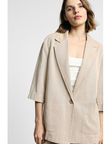 Blazer oversize com bolsos frontais e mangas amplas Please