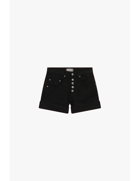Shorts de corte regular com vira e botões frontais Please
