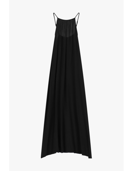 Vestido longo amplo com alças finas e drapeado Dixie