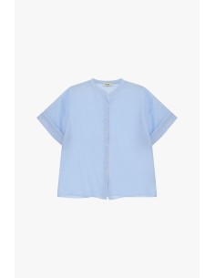 Camisa com gola redonda, mangas curtas e botões Dixie 2