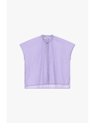 Camisa ampla sem mangas com botões visíveis Dixie