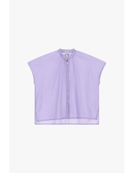 Camisa ampla sem mangas com botões visíveis Dixie