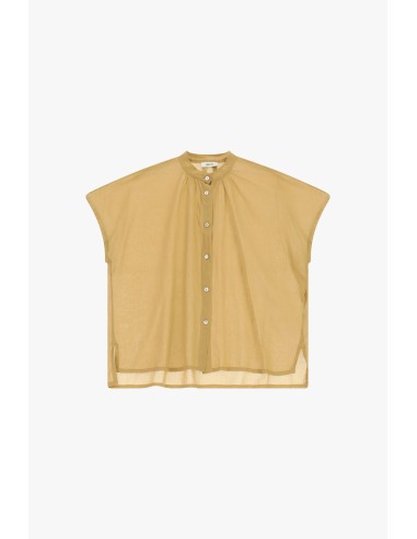 Camisa ampla sem mangas com botões visíveis Dixie