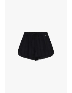 Shorts ajour com borda festonada e cordão Dixie