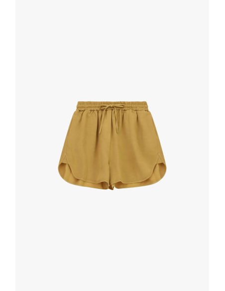 Shorts de corte regular com barra arredondada e cintura elástica Dixie