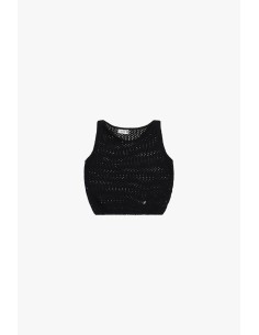 Top Traforado Sem Mangas Gola Redonda Cropped Please 2