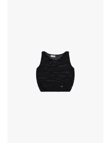 Top ajour sem mangas, gola redonda, cropped Please