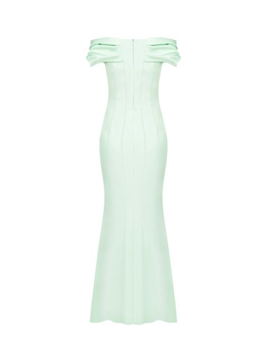 Vestido Longo Em Scuba Crepe Com Fenda E Maxi Laço Em Cetim Rinascimento