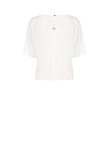 Blusa Larga E Fluida Em Georgette Com Mangas De Morcego Rinascimento