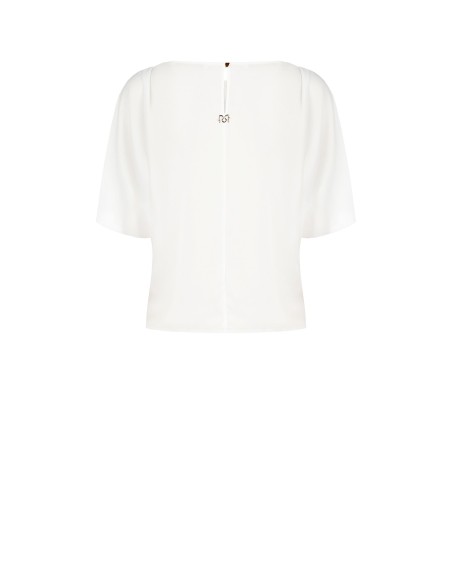 Blusa Larga E Fluida Em Georgette Com Mangas De Morcego Rinascimento
