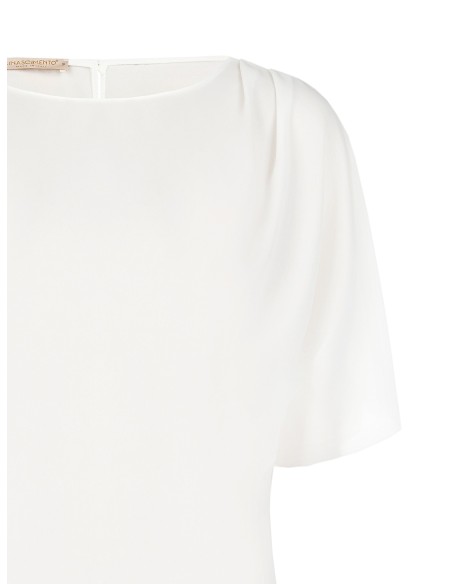 Blusa Ampla e Fluida em Georgette com Mangas de Morcego Rinascimento