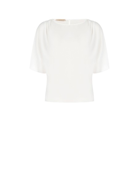 Blusa Ampla E Fluida Em Georgette Com Mangas Morcego Rinascimento