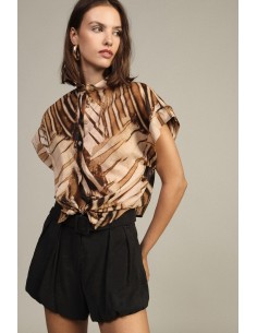 Camicia Crop Con Nodo Frontale E Maniche Corte Dixie - Vestiti Firm...