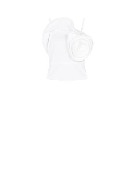 Top bustier em algodão com maxi rosa estruturada Rinascimento
