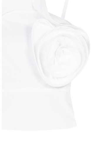 Top bustier em algodão com maxi rosa estruturada Rinascimento
