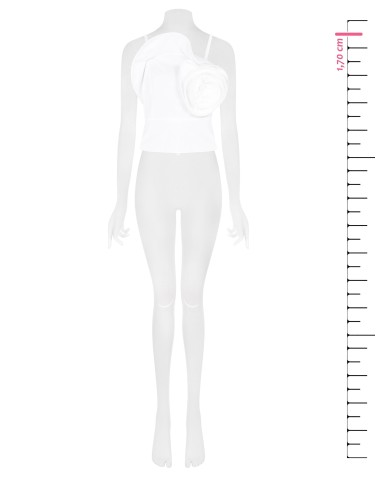 Top Bustier em Algodão com Maxi Rosa Estruturada Rinascimento