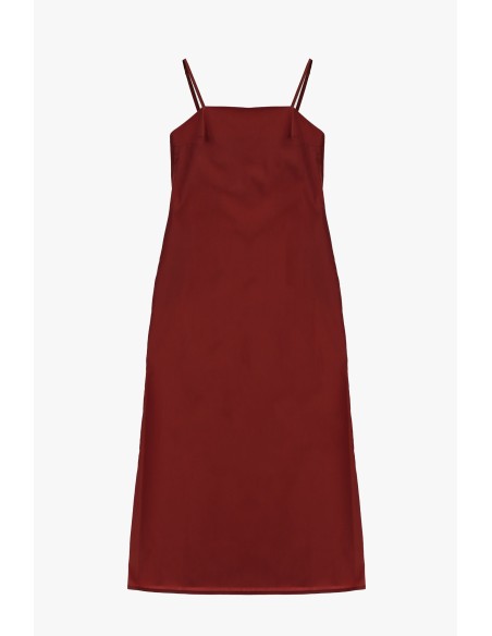 Vestido Midi com Alças Finas e Corte Reto Dixie