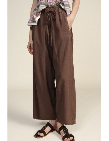 Calças Palazzo Cropped com Elástico e Cordão Dixie
