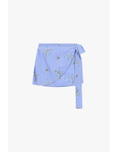 Saia curta transpassada com estampado floral Dixie