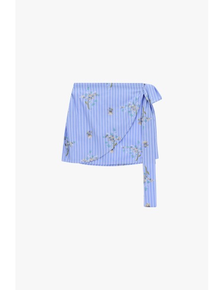 Saia curta transpassada com estampado floral Dixie
