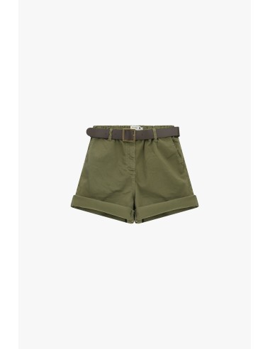 Shorts regular-fit com cinto e vira Please