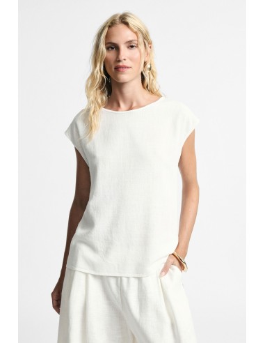 Top Boxy Fit com ombros caídos e gola redonda Please