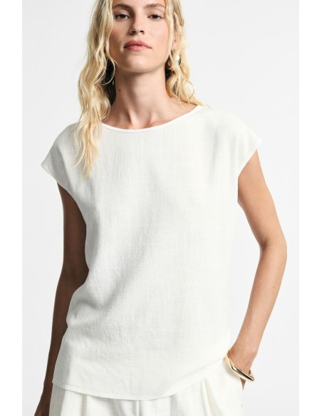 Top boxy fit com ombros caídos e gola redonda Please